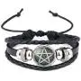 Giwotu Black Occult The Inverted Star Sign Pentagram Satanic Pentagram Star Symbols Glass Beaded Telescopic Bracelets Men Women Jewelry Giwotu Black Occult The Inverted Star Sign Pentagram Satanic Pentagram Star Symbols Glass Beaded Telescopic Bracelets Men Women Jewelry