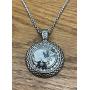 My Prime Gifts Snap Jewelry Clear Rhinestone Designer Halo & Stainless Steel Necklace Length 20-22'' Holds 18-20mm Standard Snaps