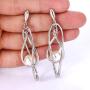 EVER FAITH Womens Austrian Crystal Simulated Pearl Twist Chandelier Teardrop Dangle Earrings Clear
