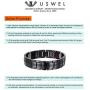 USWEL Magnetic Bracelets for Men Pure Titanium Bracelet with 591pcs Minerals, Adjustable