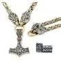 Gungneer Viking Thor Hammer Pendant 18k Gold Plated Stainless Steel Dragon Head Byzantine Chain Necklace Asatru Pagan Jewel Gungneer Viking Thor Hammer Pendant 18k Gold Plated Stainless Steel Dragon Head Byzantine Chain Necklace Asatru Pagan Jewel