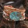 YGLINE Leather Handmade 7 Chakra Yaga Bead Wrap Bracelet Jewelry YGLINE Leather Handmade 7 Chakra Yaga Bead Wrap Bracelet Jewelry