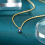 PPJew Evil Eye Necklace Chain Blue Eyes Amulet Pendant Necklace Ojo Turco Kabbalah Protection Adjustable Delicate Jewelry Gift for Women Girls Kids（Silver/Gold）
