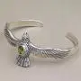 NOVICA Peridot .925 Sterling Silver Eagle Cuff Bracelet Spirit Hawk NOVICA Peridot .925 Sterling Silver Eagle Cuff Bracelet Spirit Hawk