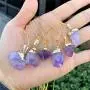 Sterling Silver Raw Amethyst Gemstone Daity Necklace 18 inch Healing Crystals Chakra Stones Women Girls Birthday Mothers Gifts
