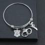 Ribukat Police Bracelet Police Gifts Sheriff Gifts Thin Blue Line Police Officer Gifts Police Wife Mom Bracelet Deputy Wife Girlfriend Jewelry