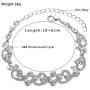 mecresh Clustered Crystal Rhinestone Flower Bridal Necklace Teardrop Dangle Earrings Jewelry Sets for Women Gift
