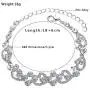 mecresh Clustered Crystal Rhinestone Flower Bridal Necklace Teardrop Dangle Earrings Jewelry Sets for Women Gift