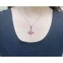 DMOMSA Cute Pink Ballet Girl Pendant Necklace Jewelry Gift, Woman Gift Suitable for Birthday Party Anniversary Valentines Day