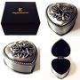 elegantmedical HANDMADE SILVER ROSE BEADS CATHOLIC Saint St Benedict ROSARY BLACK CROSS NECKLACE & NICE METAL JEWELLERY BOX