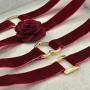 Paialco Wine Red Velvet Belt Gothic Choker Necklace 12-15 Inches