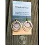 Handmade Sunrise Tricolor Dangle Earrings - Burnished Circles, Copper, Brass and Silverplated Handmade Sunrise Tricolor Dangle Earrings - Burnished Circles, Copper, Brass and Silverplated