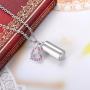 HooAMI Cremation Jewelry for Ashes CZ Crown Heart Charm Memorial Urn Necklace/Keychain Keepsake Pendant