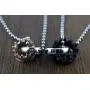 LAFATINA His and Hers 2 Piece Crown Ring Couples King Queen Crown Pendant Necklace for Engagement Wedding Anniversary Love Promise Valentine