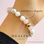 Rose Quartz Bracelet for Women, Authentic Rose Quartz Crystal + White Jade + White Howlite + Hematite Anti Anxiety Bracelet for Women, Natural Energy Healing Crystal Love Attraction Bracelet