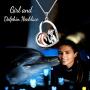 Dolphin Necklace Serling Silver Love Heart Dolphin Pendant Necklace Gifts for Women Teens Girls Dolphin Lover