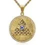 Lee Island Fashion 24K Gold Plated Eye of Horus On Pyramid Egyptian Protection Pendant Stainless Steel Necklace For Men Boys, 24 Inch Chain Eye of Providence/ All-Seeing-Eye/Blue Evil Eye Jewelry