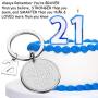 FUSTMW 21st Birthday Keychain Happy 21st Birthday Gifts Turning 21 Birthday Jewelry Gifts Inspirational Gifts