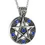 OIDEA Mens Stainless Steel Hollow Vitnage Star Pentagram Pentacle Pendant Necklace,Pagan Wiccan Witch Gothic Pewter Chain Included