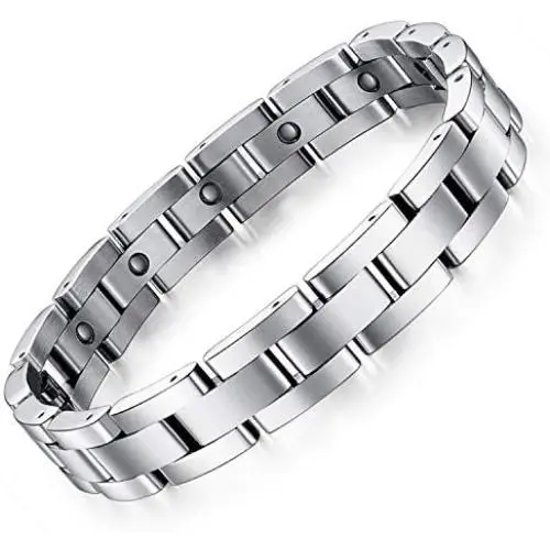 Feraco Magnetic Bracelets for Men Arthritis Pain Relief Sleek Titanium Stainless Steel Magnetic Therapy Bracelet with Removal Tool Feraco Magnetic Bracelets for Men Arthritis Pain Relief Sleek Titanium Stainless Steel Magnetic Therapy Bracelet with Removal Tool