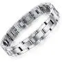 Feraco Magnetic Bracelets for Men Arthritis Pain Relief Sleek Titanium Stainless Steel Magnetic Therapy Bracelet with Removal Tool Feraco Magnetic Bracelets for Men Arthritis Pain Relief Sleek Titanium Stainless Steel Magnetic Therapy Bracelet with Removal Tool