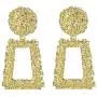 LEMA Metallic Hollow Out Rectangle Textured Design Drop Dangle Earrings LEMA Metallic Hollow Out Rectangle Textured Design Drop Dangle Earrings