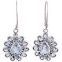 NOVICA Blue Topaz .925 Sterling Silver Dangle Earrings, Blue Glitz