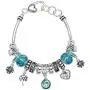 Falari Birthstone Bracelet Multi-Color Charm Beads Silvertone Falari Birthstone Bracelet Multi-Color Charm Beads Silvertone