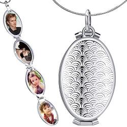 Nanafast Expanding Photo Locket Necklace Pendant 4 Pictures Chain Necklaces Memorial Gifts for Women Girls