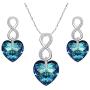 EVER FAITH 925 Sterling Silver CZ Figure 8 Infinity Love Heart Pendant Necklace Earrings Set