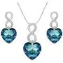 EVER FAITH 925 Sterling Silver CZ Figure 8 Infinity Love Heart Pendant Necklace Earrings Set