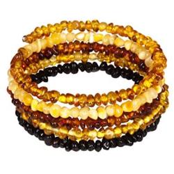 Natural Baltic Amber Bracelet for Adults - Hand made From Polished /Certified Baltic Amber Beads(Multi)