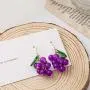 YUNXI 3D grape Drop Earrings Cute Fruit Gold Dangle Earrings Charm Jewelry Gift Earrings for Women Girls