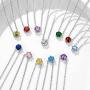 ChicSilver 925 Sterling Silver 12 Months Sparkling Round Cut Created Birthstone Pendant Necklace, 16 Inch Rolo Chain (with Gift Box)