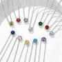 ChicSilver 925 Sterling Silver 12 Months Sparkling Round Cut Created Birthstone Pendant Necklace, 16 Inch Rolo Chain (with Gift Box)