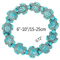 yobest Handmade Stone Turtle Beads Chain Bracelet for Women Men Teen Boys Girls, Adjustable VSCO Wax Rope String Link Bracelet Best Friend Jewelry