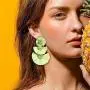 Statement Earrings Beaded Raffia Palm Bohemian Drop Dangle Earrings for women Statement Earrings Beaded Raffia Palm Bohemian Drop Dangle Earrings for women