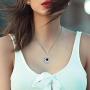 WXDGLL Galactic Republic Logo Multicolored Diamond Necklace Round Exquisite Necklace High Texture Female Jewelry Alloy