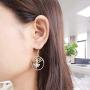 Fashion Women Girls Little Honeybee with Honeycomb Hive Hoop Earring Chic Dangle Jewelry