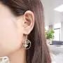 Fashion Women Girls Little Honeybee with Honeycomb Hive Hoop Earring Chic Dangle Jewelry