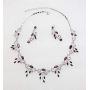 Faship Gorgeous Rhinestone Crystal Floral Necklace Earrings Set
