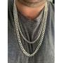 Solid 925 Sterling Silver Miami Cuban Link Chain Or Bracelet - Box Lock Cuban Link 4-10.5mm - Italy Mens Necklace
