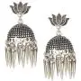 Efulgenz Boho Vintage Antique Ethnic Gypsy Tribal Indian Oxidized Silver Tassel Jhumka Dangle Earrings Jewelry Efulgenz Boho Vintage Antique Ethnic Gypsy Tribal Indian Oxidized Silver Tassel Jhumka Dangle Earrings Jewelry