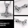 Richsteel Thors Hammer Pendant Mjolnir Necklace for Men Women 316 Stainless Steel/18K Gold Plated/Black Viking Nordic Jewelry(with Gift Box)