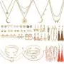 36 PCS Gold Jewelry Set with 4 PCS Multi-layer Pendant Necklaces,8 PCS Bracelets,24 PCS Layered Ball Dangle Hoop Stud Earrings for Women Girls Jewelry Fashion and Valentine Birthday Party Gift 36 PCS Gold Jewelry Set with 4 PCS Multi-layer Pendant Necklaces,8 PCS Bracelets,24 PCS Layered Ball Dangle Hoop Stud Earrings for Women Girls Jewelry Fashion and Valentine Birthday Party Gift