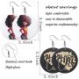 SWEET BELL 9 Pairs African Wooden Earrings for Women Round African Map African Women Earrings Wooden Painted Earrings Ethnic Style Drop Dangle Earrings Set