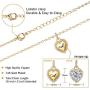 KissYan Tiny Heart Initial Necklace, 14K Gold Plated Cubic Zirconia Dainty Letter Double-Sided Pendant Necklace Alphabet A-Z Fashion Jewelry Gift for Women Girls