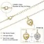 KissYan Tiny Heart Initial Necklace, 14K Gold Plated Cubic Zirconia Dainty Letter Double-Sided Pendant Necklace Alphabet A-Z Fashion Jewelry Gift for Women Girls
