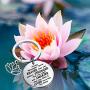 BAUNA Yoga Lotus Keychain Inspiration Jewelry Always Remember You’re Braver Than You Believe Buddhist Jewelry for Yoga Instructor