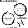 Magnet Bracelet for Couples 2 Pieces Relationship Magnetic Bracelet Mutual Attraction Rope Braided Couple Bracelet Pinky Promise Friendship Bracelet for Best Friend Boyfriend Girlfriend